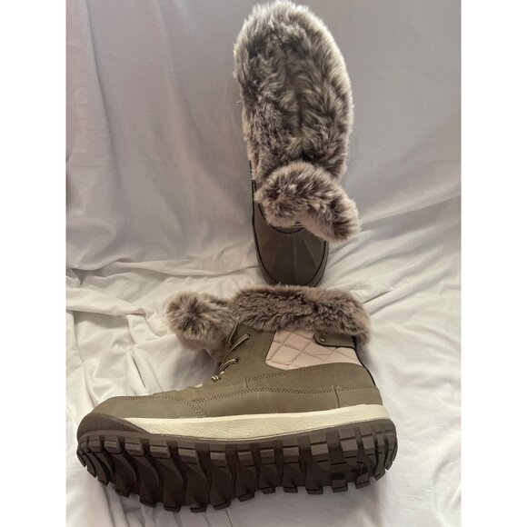 Lace-Up Winter Boots Size 11Bearpaw Womens Faux Fur Trim Quilted Warm Soft - Picture 1 of 8